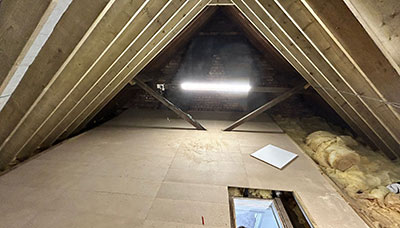 Boarded loft area