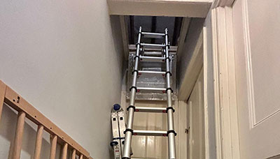 Aluminium extendable loft ladder