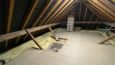 Boarded loft area